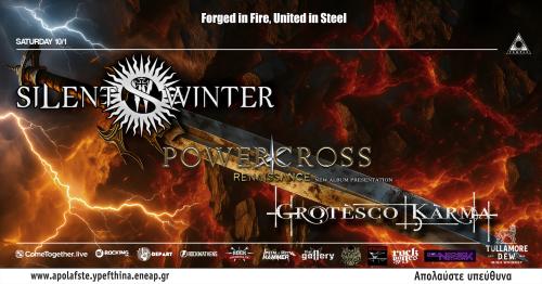 SILENT WINTER - POWERCROSS - GROTESCO KARMA: Live στην Αθήνα τον Ιανουάριο