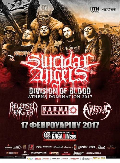 SUICIDAL ANGELS + GUESTS: Το πρόγραμμα του αυριανού live στην Αθήνα